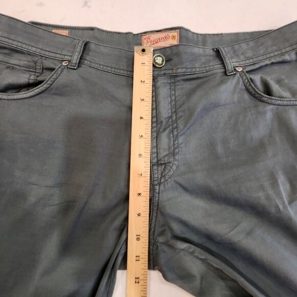 Marco Pescarolo Pants Mens 56 36×34 Green Nerano 1 Cotton Silk Chino 5 Pocket - Picture 13 of 16